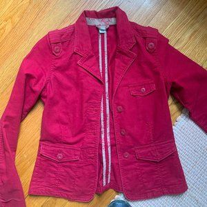 Red fitted denim jacket - size small